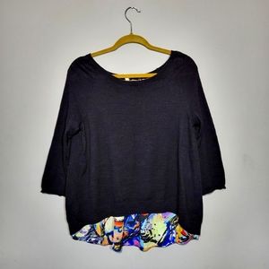 🌜 MOTH NWT (Anthropologie) French Quarter Black Knit Top womens size S